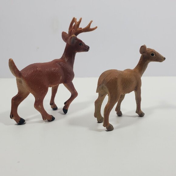 1998 Safari Ltd Stag And Doe Deer Lot Vintage Figures - Picture 6 of 16
